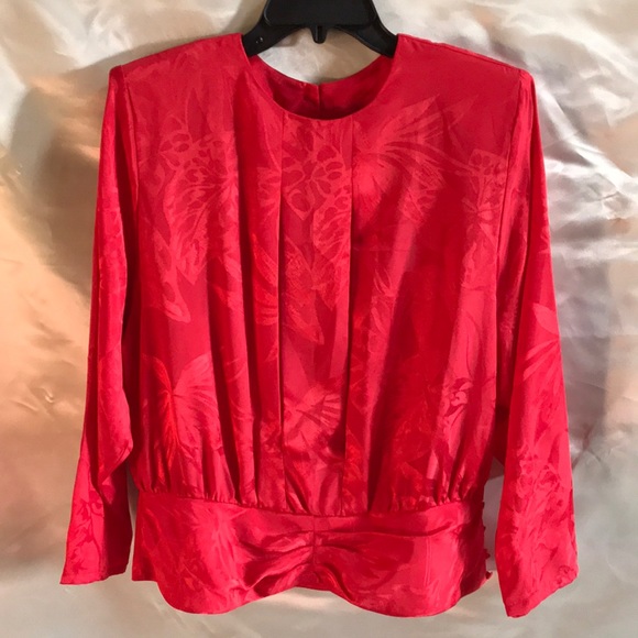 shape ly Tops - ShapeLy Retro Red Blouse